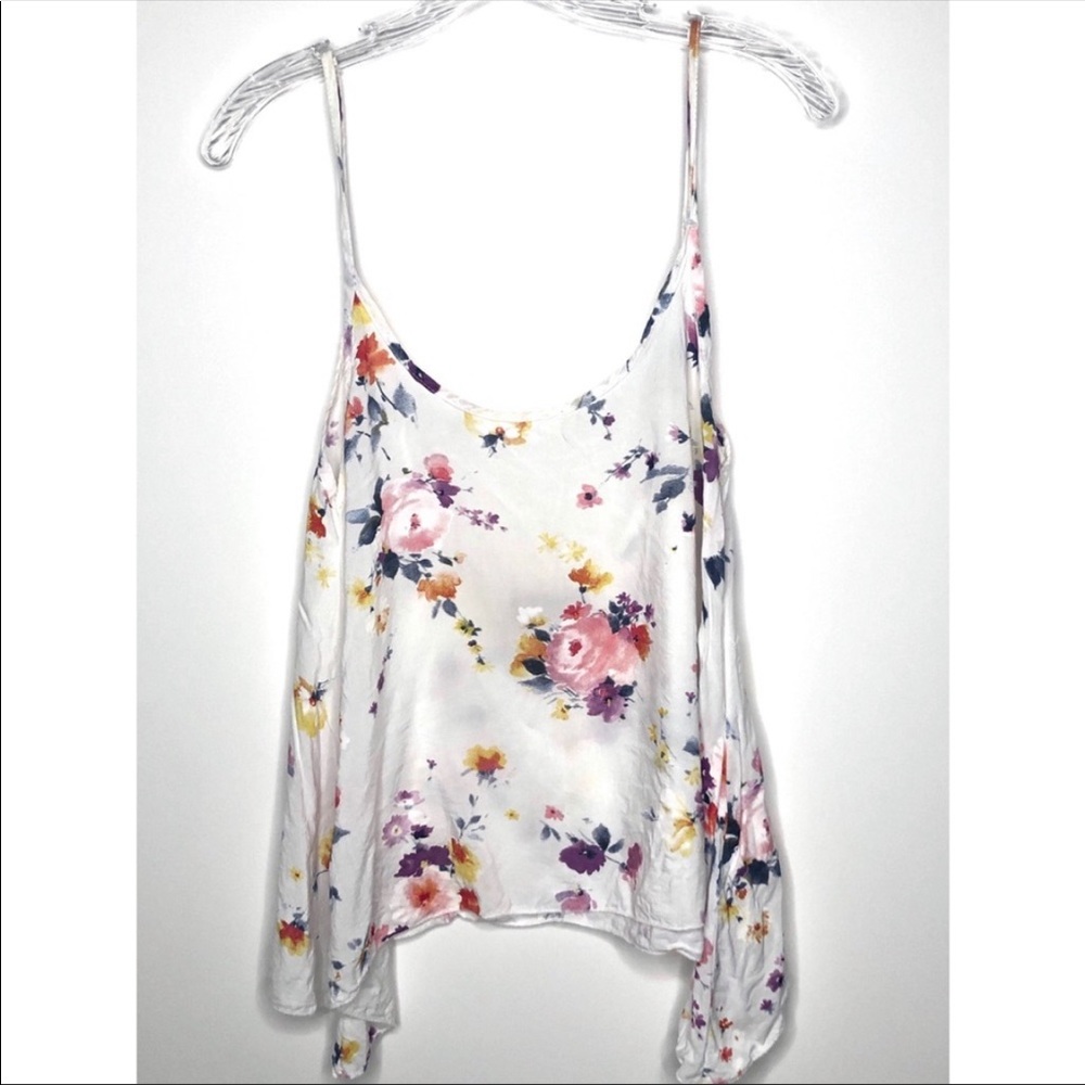 Brandy Melville floral shark bite tank
